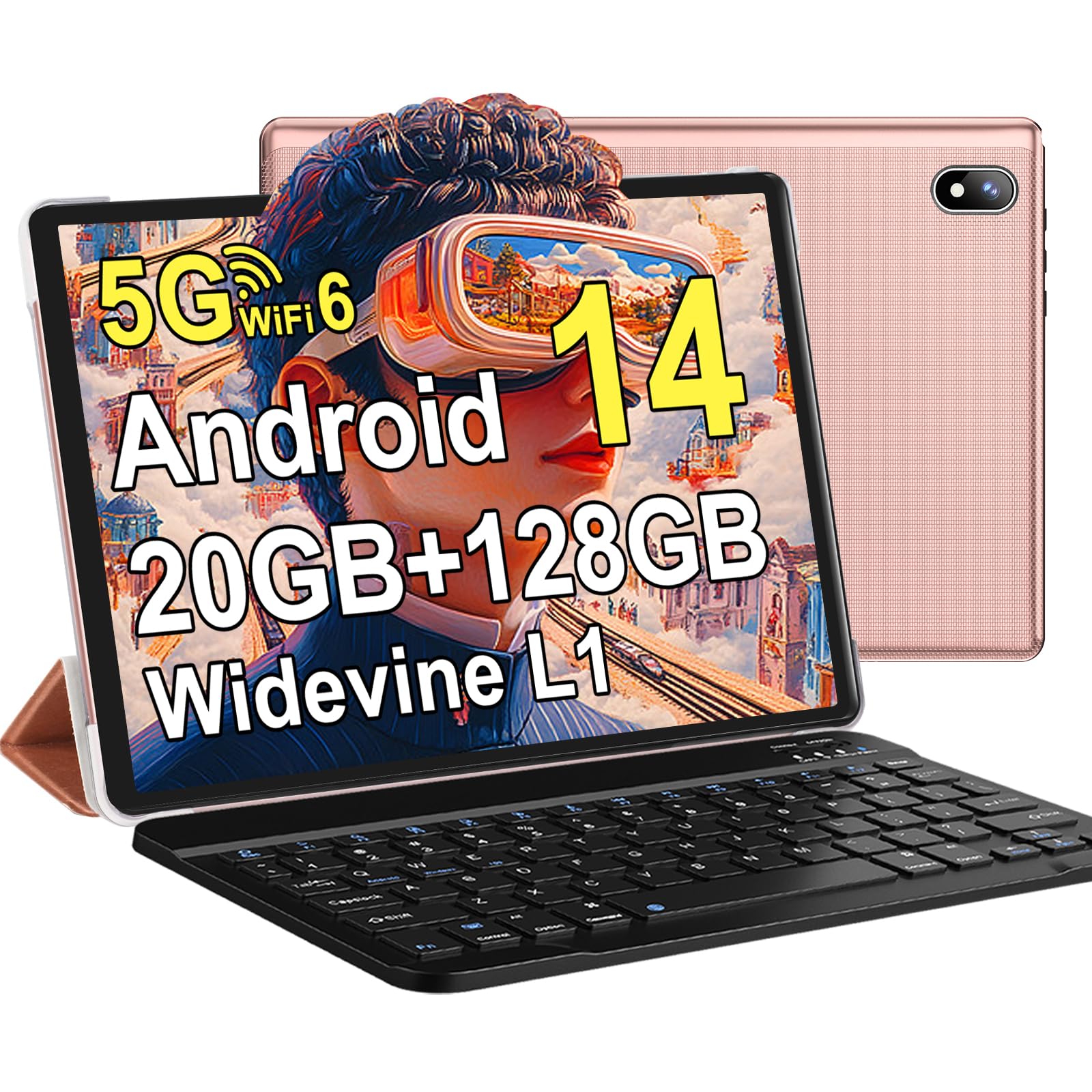 2025 Android 14 Tablet 10 Inch Tablets, 20GB+128GB/1TB Expandable